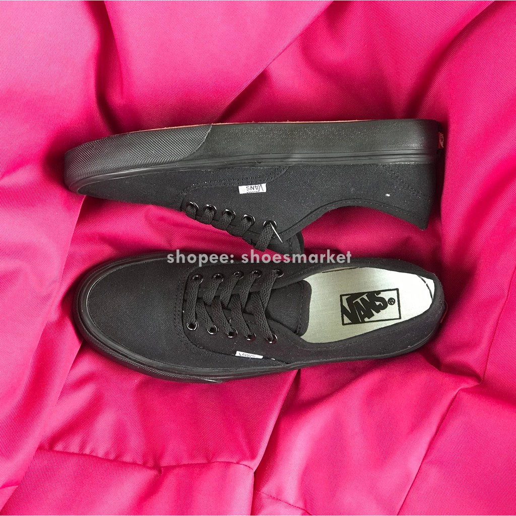 OBRAL VANS AUTHENTIC ALL BLACK FULL HITAM