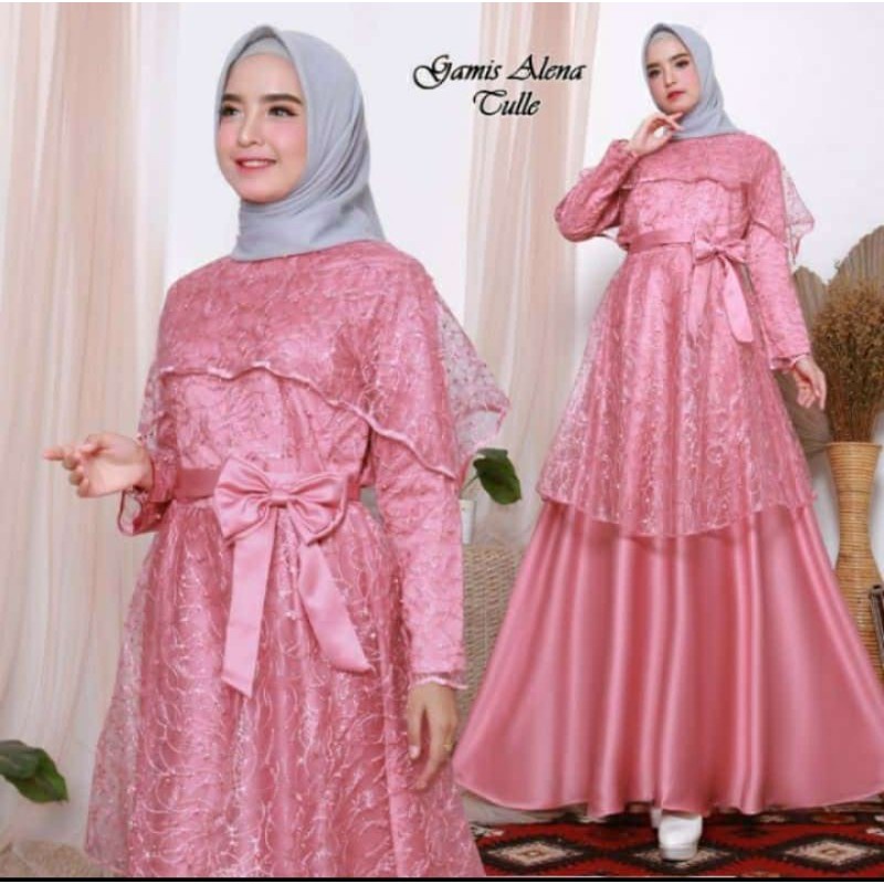 [REALPICT ]GAMIS ALENA ORIGINAL//GAMIS PESTA BROKAT TULLE NAYLA//KEBAYA MODERN TULLE//KEBAYA OUT WEA