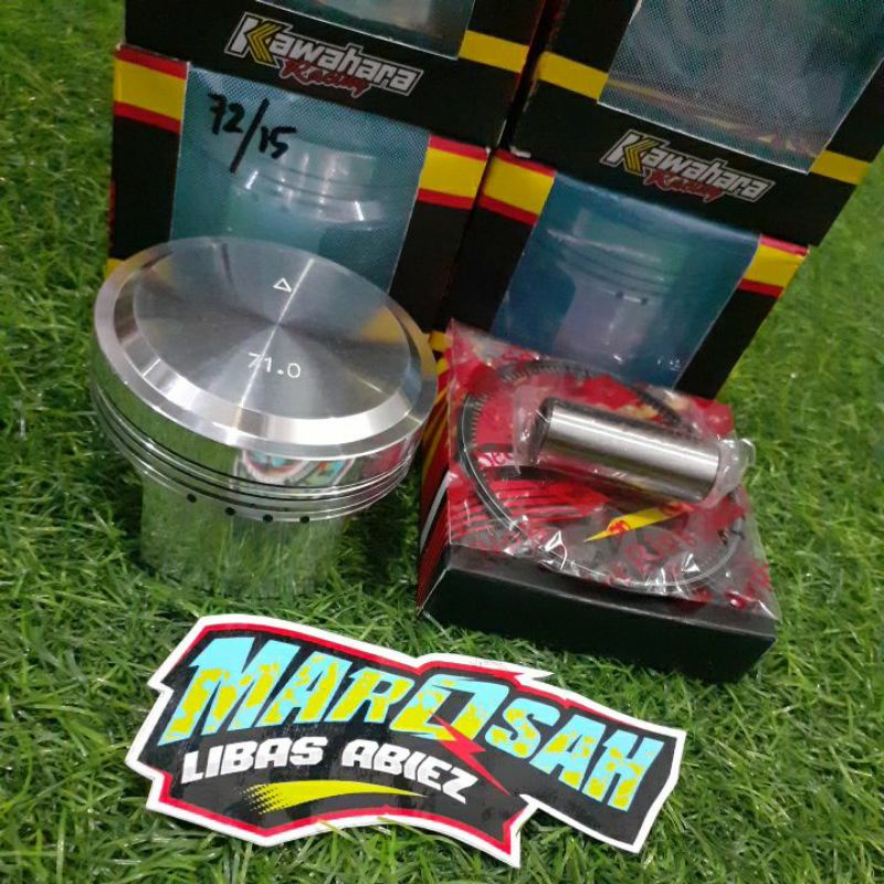 Piston kawahara 66 67 68 69 70 71 72 pin 15 set ring piston  marqsah racing shop-1