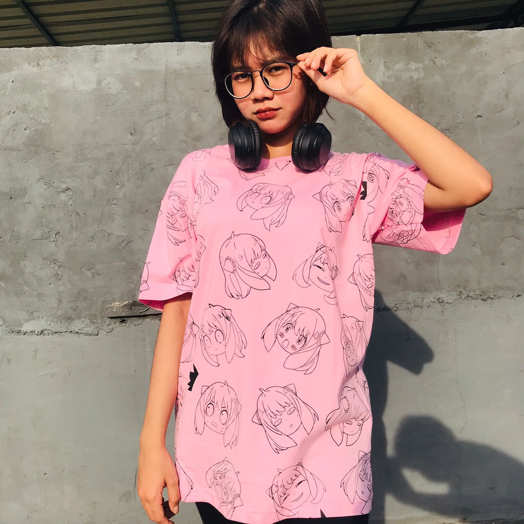 Tshirt Anya Telepath Expression Pink Anime Manga SPY x Family Premium Unisex