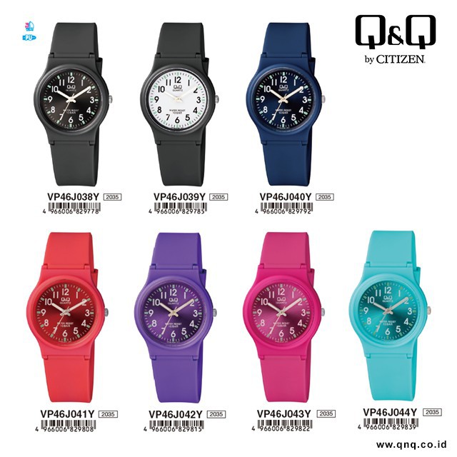 Jam Tangan Wanita Q&amp;Q QnQ QQ VP46 VP46J Mengkilap Analog New Series Water Resist Original