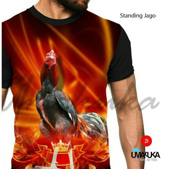 COD baju kaos3d model ayam jago ayam adu tshirt standingJago umakuka Fulprinting original kerenMurah