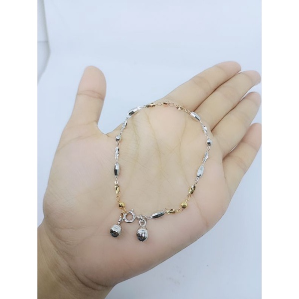 gelang bijiluna variasi + kombi warna + 2bel /gelang perak asli silver 925 lapis emas/gelang fashion