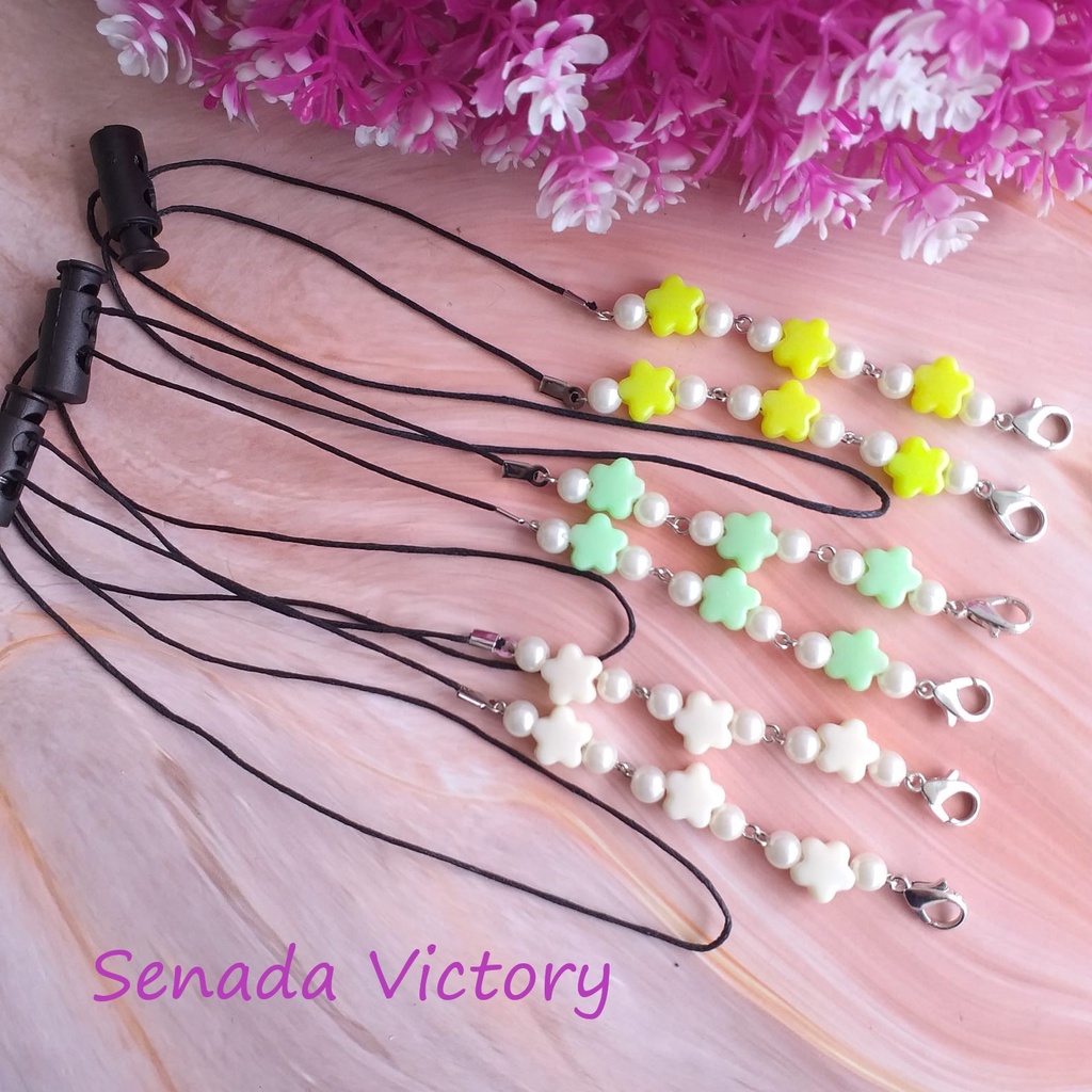 Senada Victory Kalung Strap Masker Bunga Pastel Susun 2 IN 1 konektor Masker SVM0011