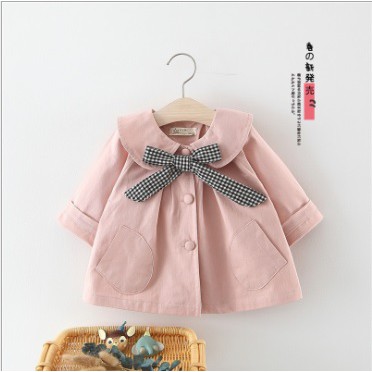 C62- Jaket anak / jaket bayi import motif polos dengan pita