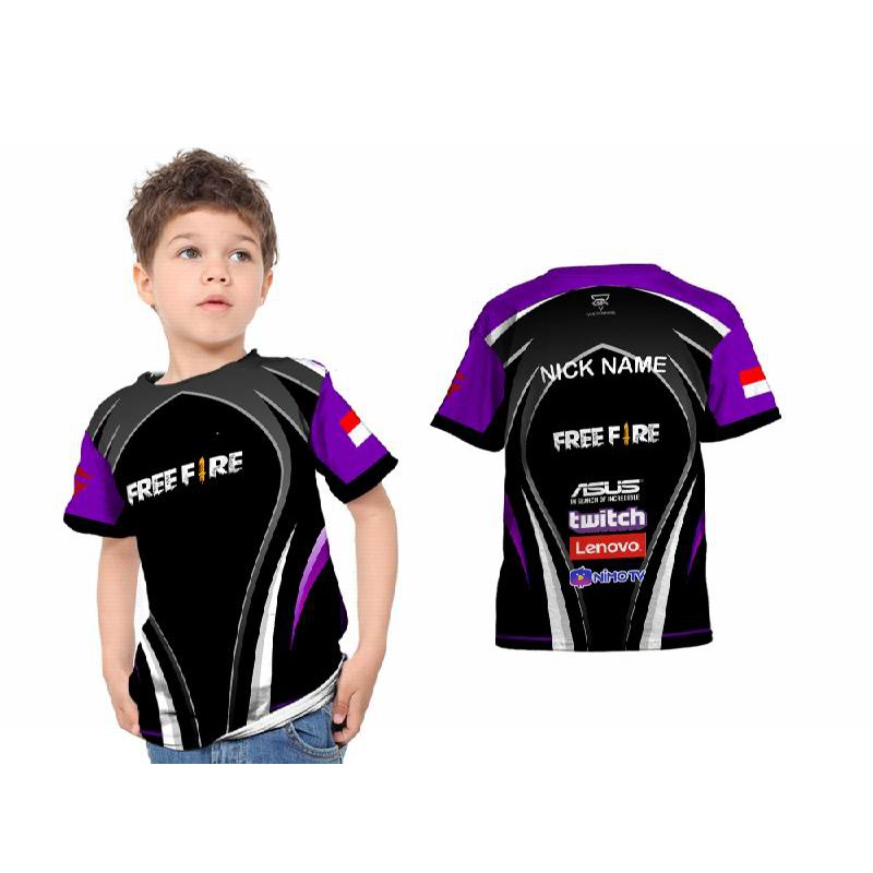 Dstore - Kaos Anak Unisex Esports Gamers Jersey FREE FIRE FullPrint Sublimation