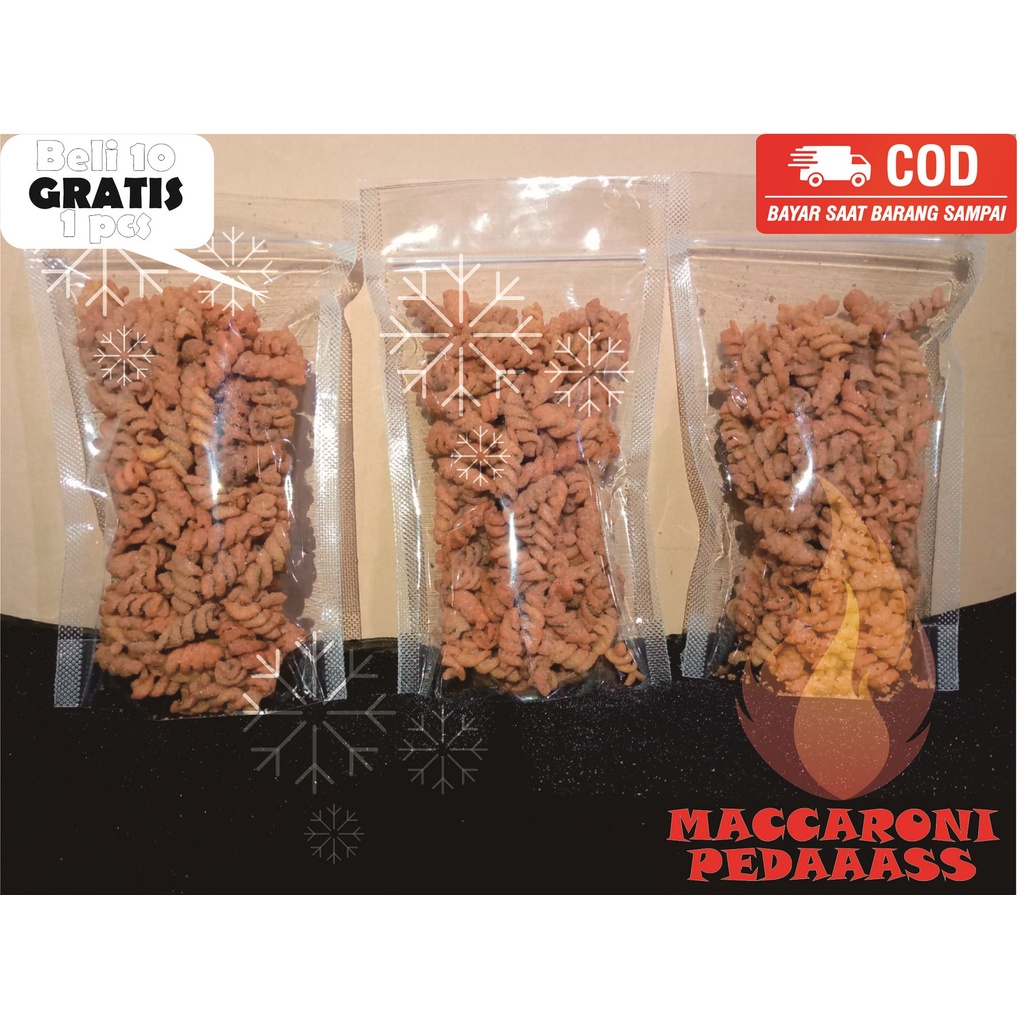 

Beli 10 gratis 1 pcs || Makaroni Pedas kriting | Spiral | Ulir 50gram