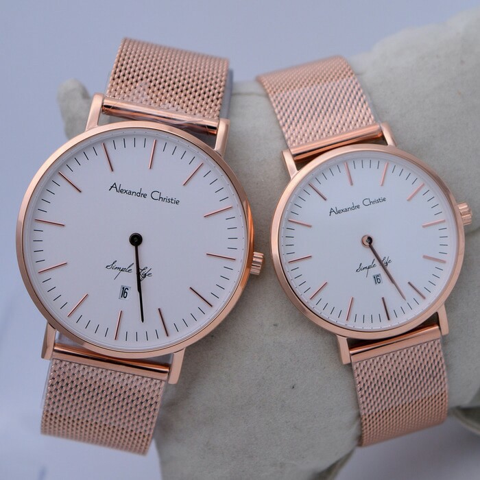 Limited Alexandre Christie Jam Tangan Couple Ac 8566 BRGSL Jam Original Ori Terlaris