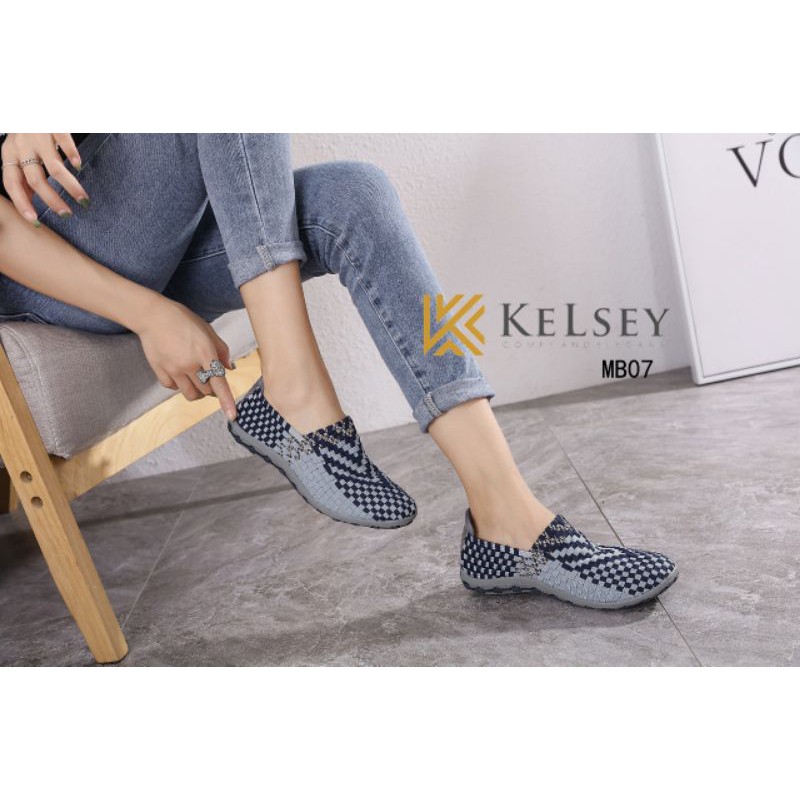 Kelsey Sepatu Rajut /  Sepatu Rajut Slip On  Wanita MB07 Flats Shoes Rajut anyaman