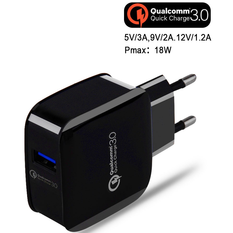 Quick Charger USB 1 Port Taffware Qualcomm QuickCharge 3.0 BK-370