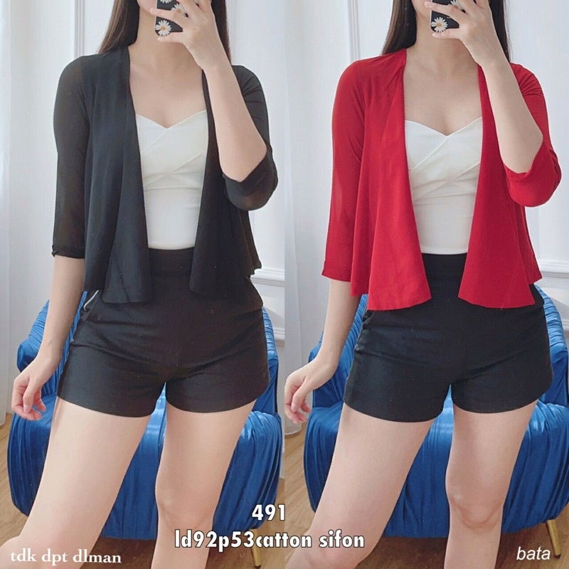 cardigan outer sifon 491 bhn chiffon polos 262