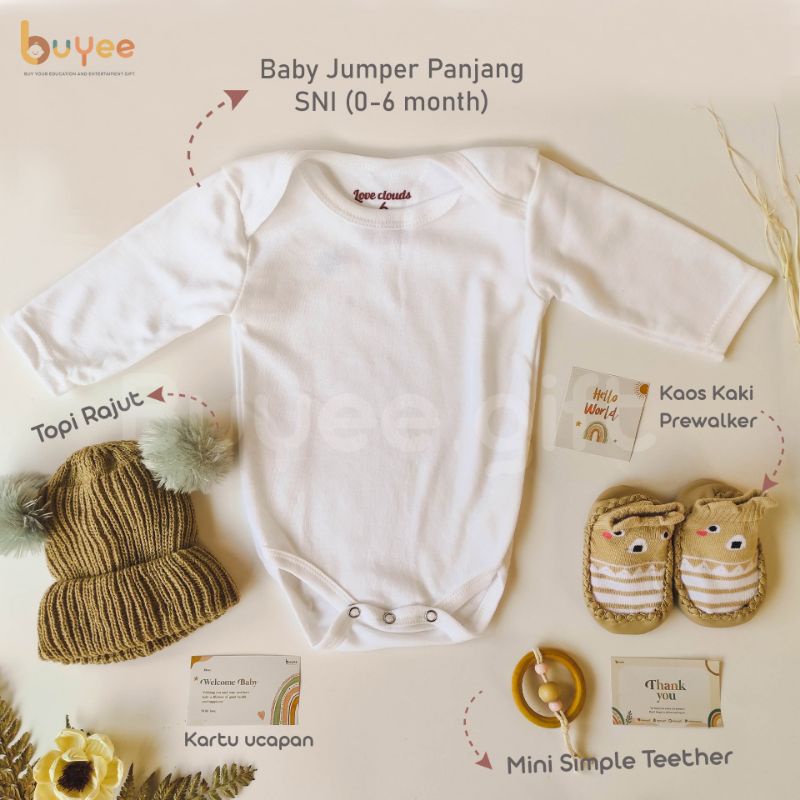 Premium Baby Hampers Buyee.gift | Kado Lahiran Bayi | Baby Gift Set | Parcel Baby Newborn-Moon white