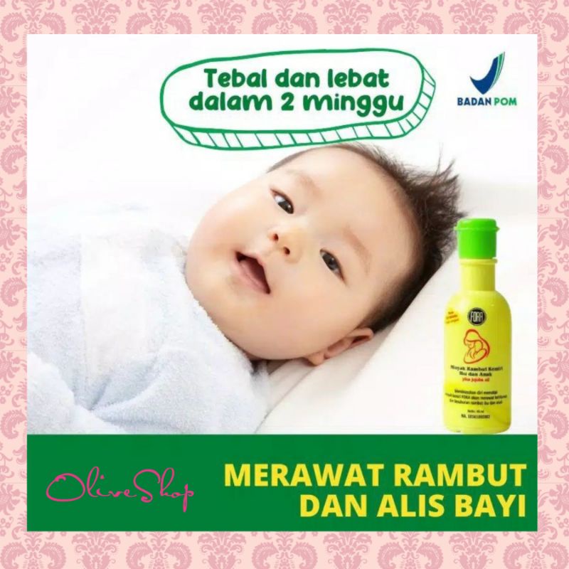 OliveShop ❤️ Fora Minyak Kemiri Murni Jojoba Oil Penumbuh Penebal Menyuburkan Rambut Bayi Anak Alis 65ml