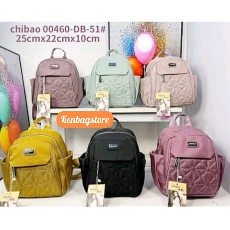 TAS RANSEL WANITA ORI CHIBAO KANVAS BORDIR 3SLETING CHIBAO 00460 - KENBAGSTORE