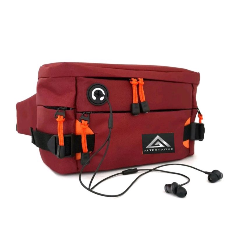 tas selempang pria/wanita CAMERA 4in1 slot headset