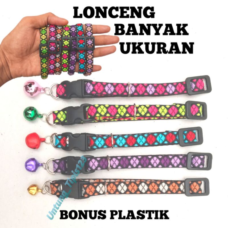 Kalung kucing Anjing motif batik lonceng banyak ukuran kalung hewan kelinci kualitas premium