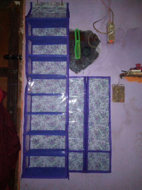 [bisa Cod]promo Murah Set 3 In 1 Rak Tas Gantung Motif Bunga Full Resleting Kualitas Terbaik & Murah