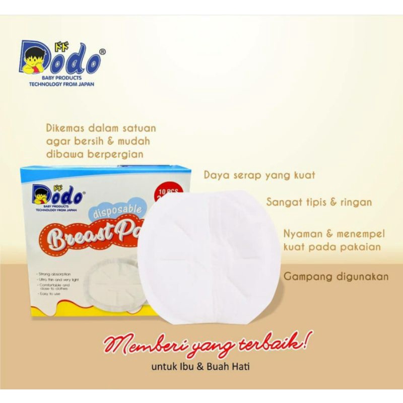 Pigeon Breast Pad isi 50 | 30 ComfyFeel 2x Softer 20x Absorbs | Dodo Breastpad  isi 24 Disposable Dodo isi 10+2 Breast Pads Penyerap Asi