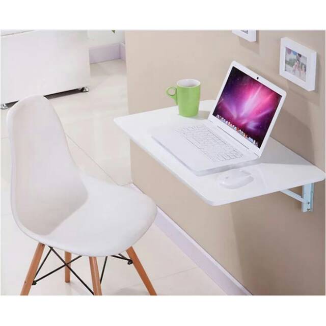 Meja Lipat Dinding Meja Ambalan 80x40cm Meja Belajar Meja kerja Rak Dinding Tempel Lipat Meja Sudut 