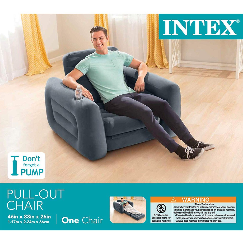 Sofa Relaxsasi One Person Pull Out Chair Bed Intex 66551