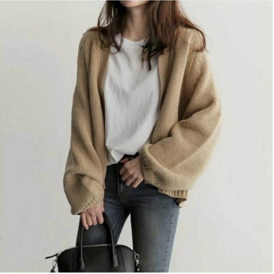CARDIGAN WANITA RAJUT PANJANG GARDIGAN CARDI CADIGAN OVERSIZE