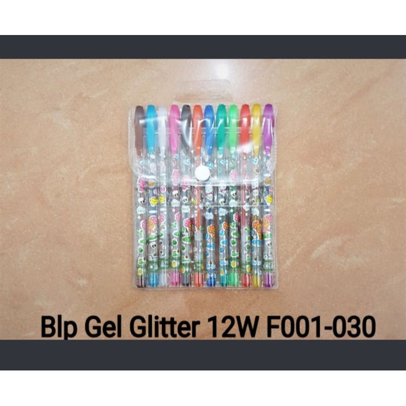 

Ballpoint Pulpen Glitter set 12 warna