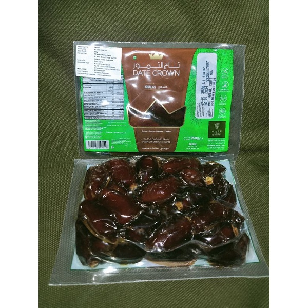 kurma khalas premium date crown 250gr vacum