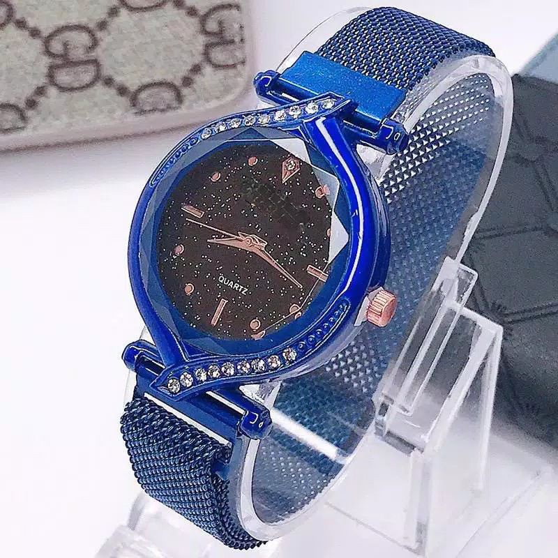 Jam Tangan Wanita Korea Murah Strap Magnet Diyoor Lancip Full Color