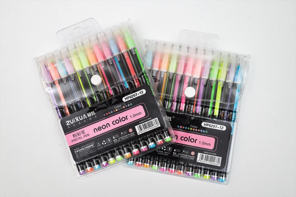 

Gel Pen GLITTER PASTEL NEON (12 pcs)