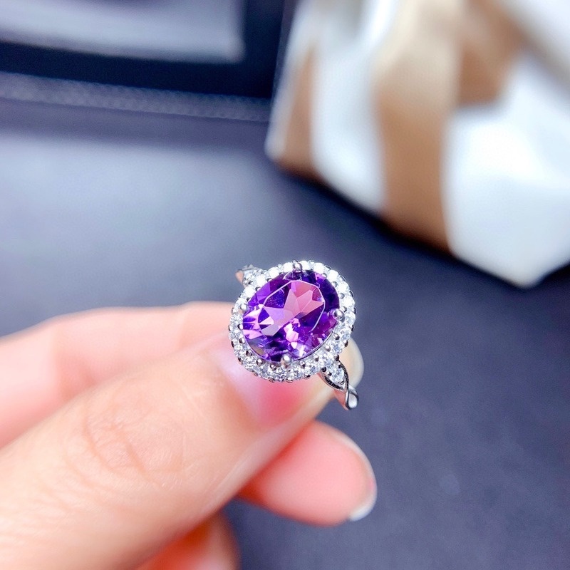 Fashion Personality Natural Amethyst Ring