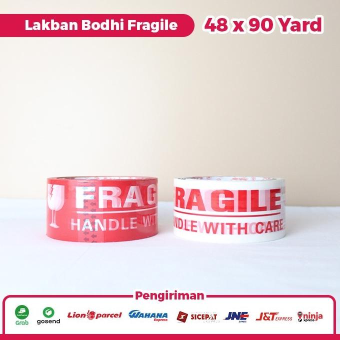 

(BISA COD) Lakban FRAGILE Merah Putih Bodhi 48x90Yard DIJUAL PER DUS DISKON Kode 1474