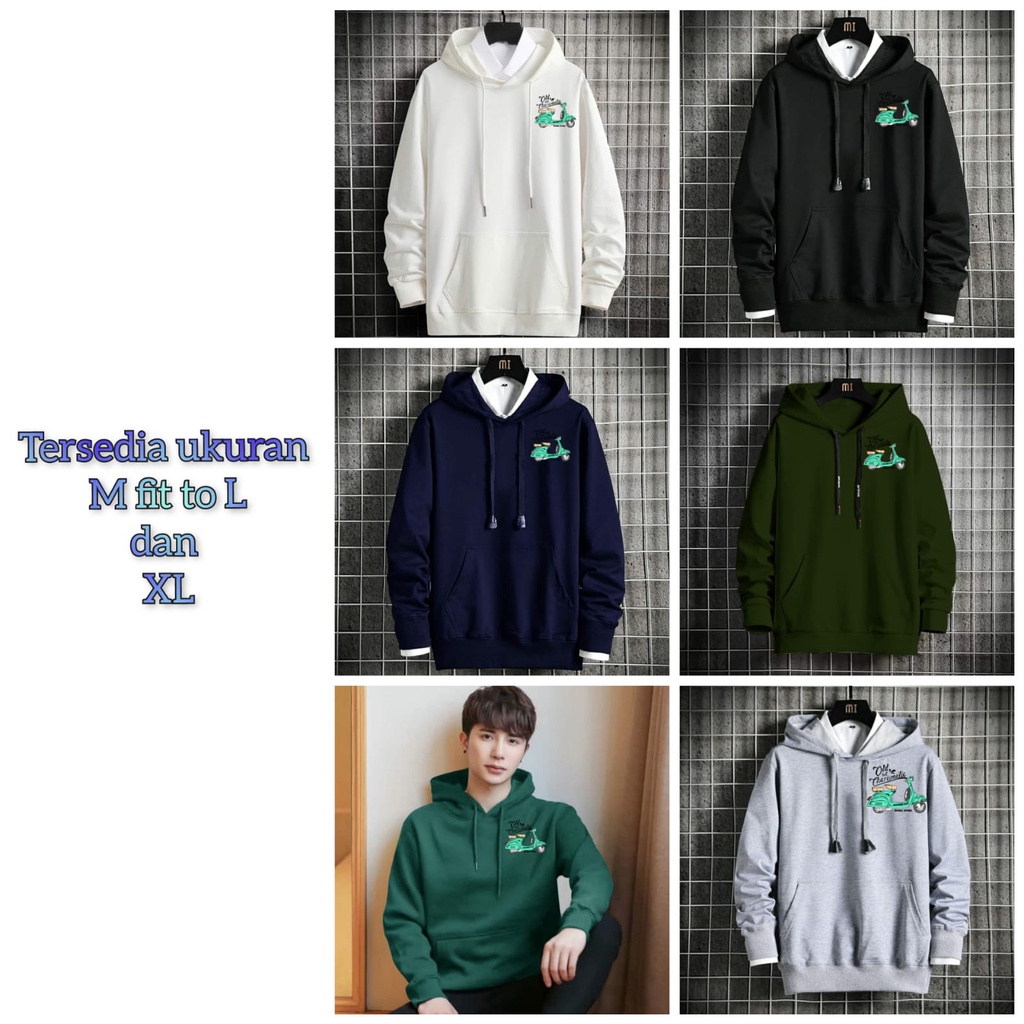 bisa COD / polile - HOODIE VESPA CARISMATIC / hoodie kece / lengan panjang / sweater pria distro / terlaris