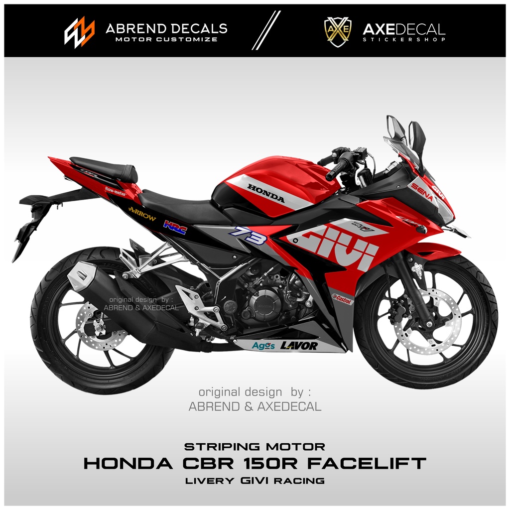 Jual STRIPING CBR 250 R FACELIFT LIVERY GIVI RACING / STIKER MOTOR ...