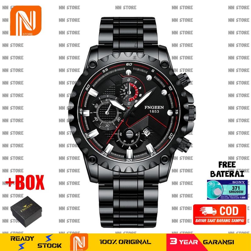 [ !!BEST SELLER!! ] 5757 Jam Tangan Pria Luxury Stainless Steel Quartz Tahan Air 100% Original + Baterai Cadangan &amp; Kotak