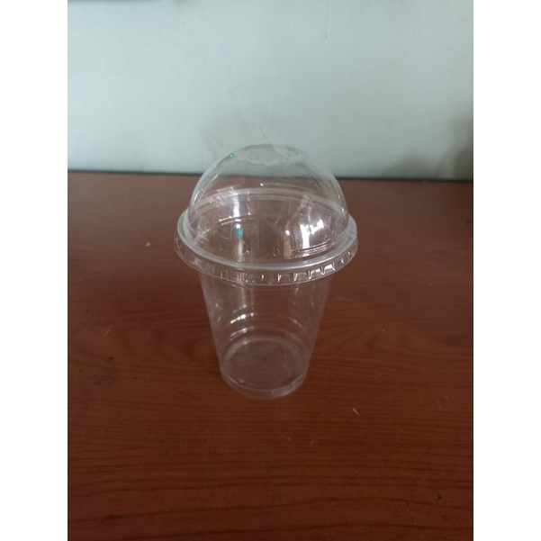 @100 pcs Cup pet 14oz / gelas plastik pet 14oz GOSYEN GPC 92 + Tutup.dome