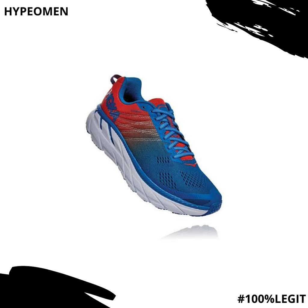 Hoka One One Clifton 6 Mandarin Red/Imperial Blue