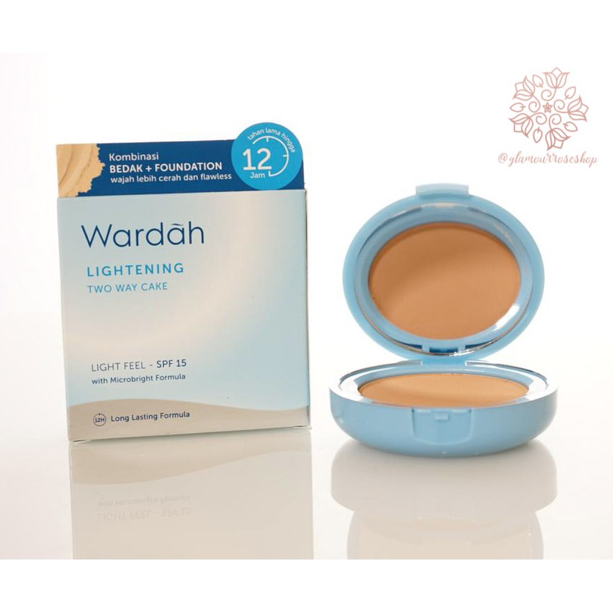 Glamouroseshop Wardah Lightening Two Way Cake Spf 15 Light Feel 12 Gr Shopee Indonesia