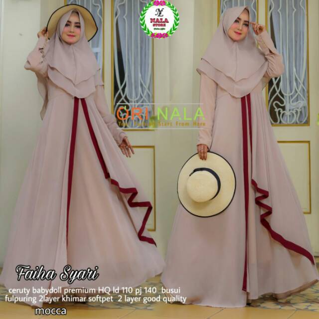 Syari ceruti Faiha dres plus jilbab
