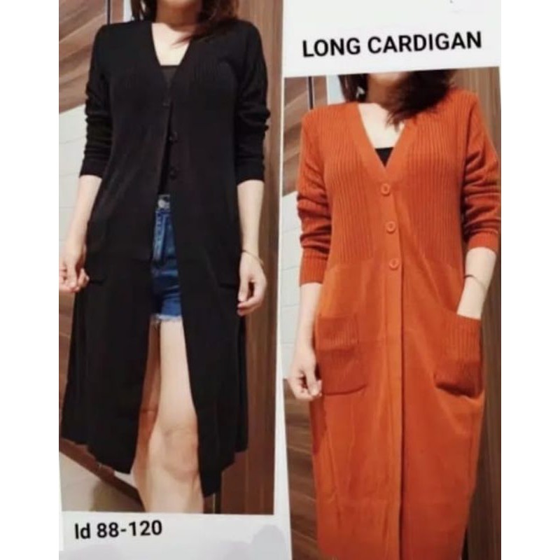 Cardigan Rajut Long Cardy Kancing Outerwear Wanita