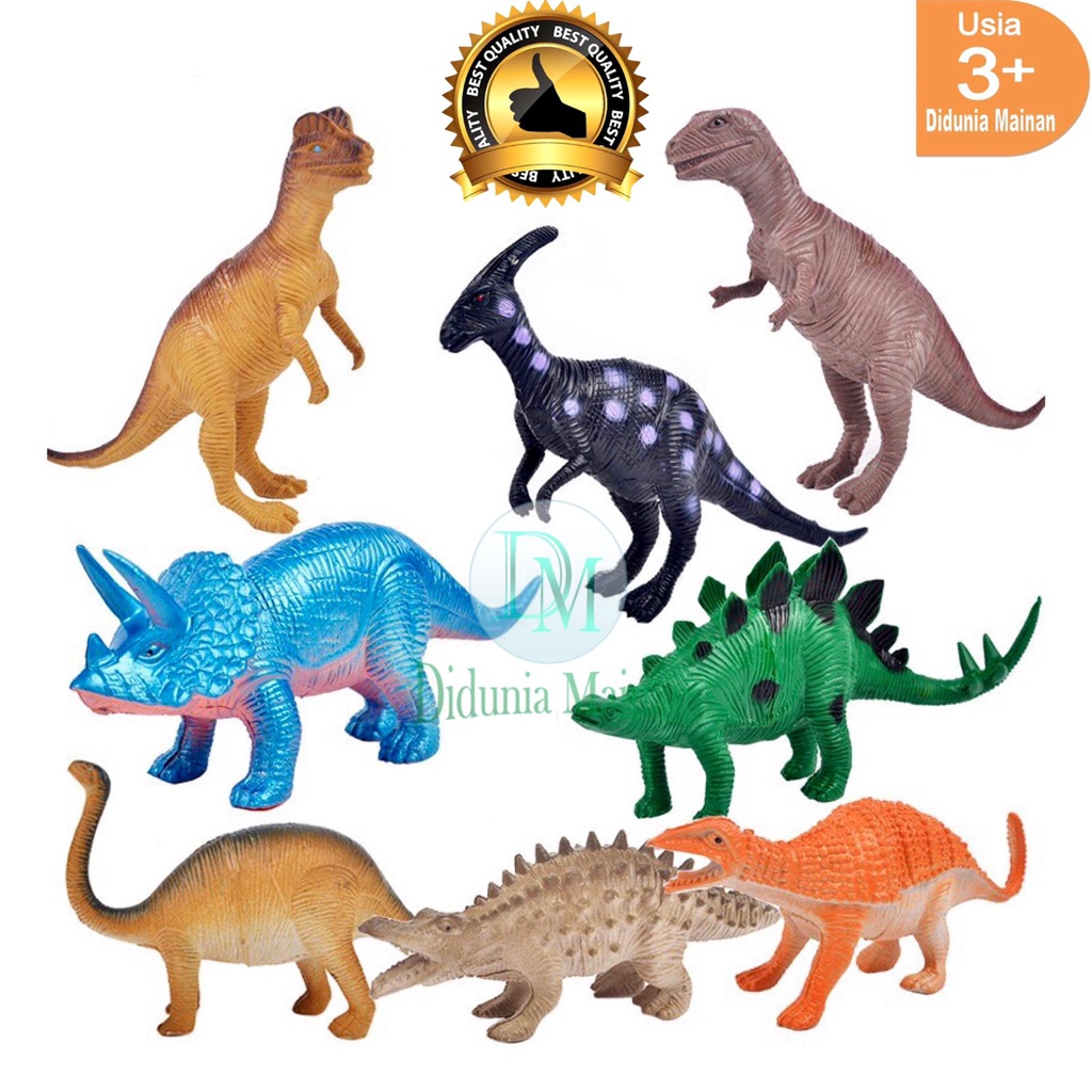 Mainan dinosaurus karet figure dino world koleksi anak set isi 8 pcs