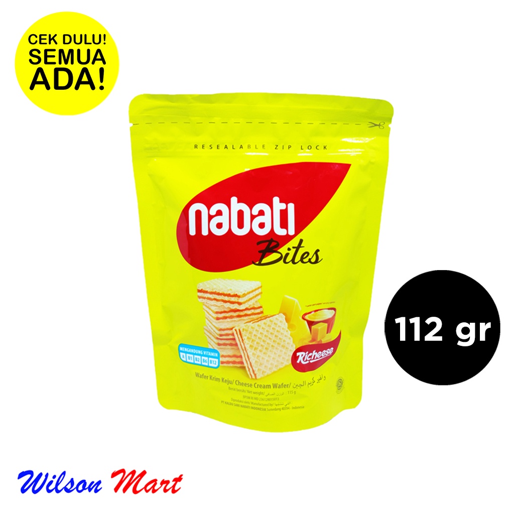 

RICHEESE NABATI BITES CHEESE WAFER KRIM KEJU 112 GRAM