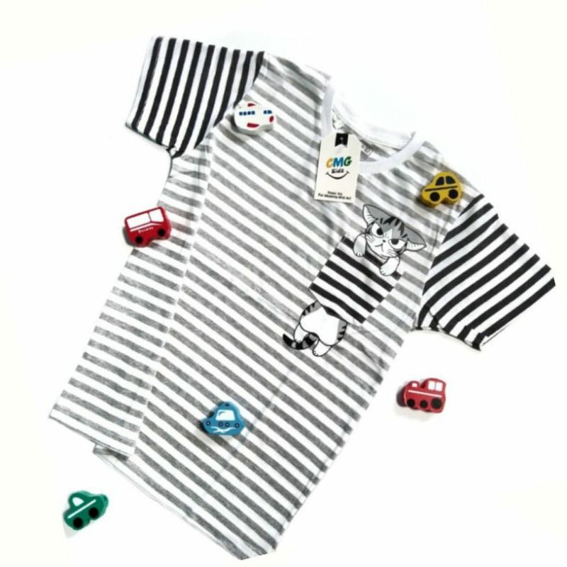 kaos anak laki laki CMG Kids motif stripe catton combed 24s