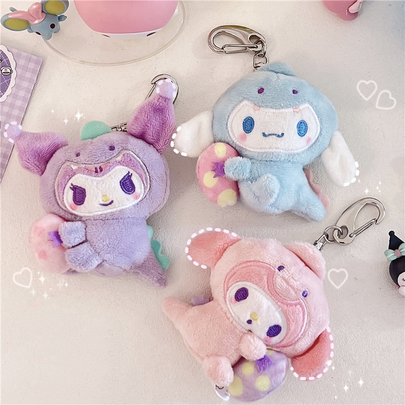 Gantungan Kunci Boneka Sanrio Cinnamoroll Melody Kuromi Plush Keychain Cartoon Cute Doll Pendant Gift