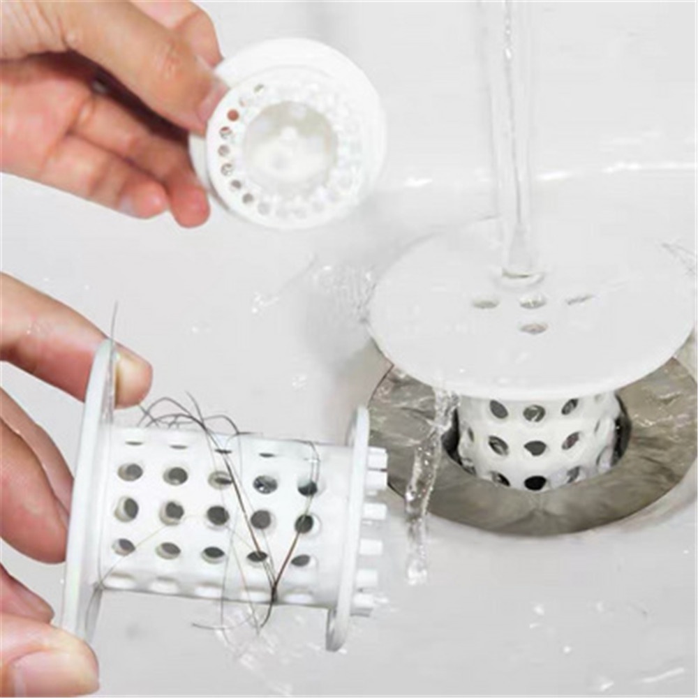 Kamar Mandi Anti-penyumbatan Plastik Filter Plug Wastafel Dapur Kecil Jamur Silinder Floor Drain Plug