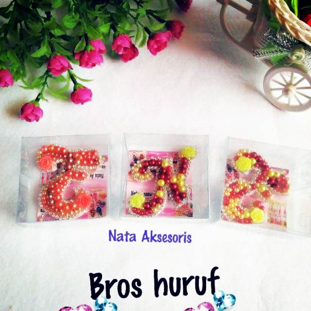 Bros huruf/HIJAB/BROS HURUF/BROS HIJAB/BROS CANTIK MUTIARA/BROS MUTIARA SINTESIS /BROS MURAH CANTIK