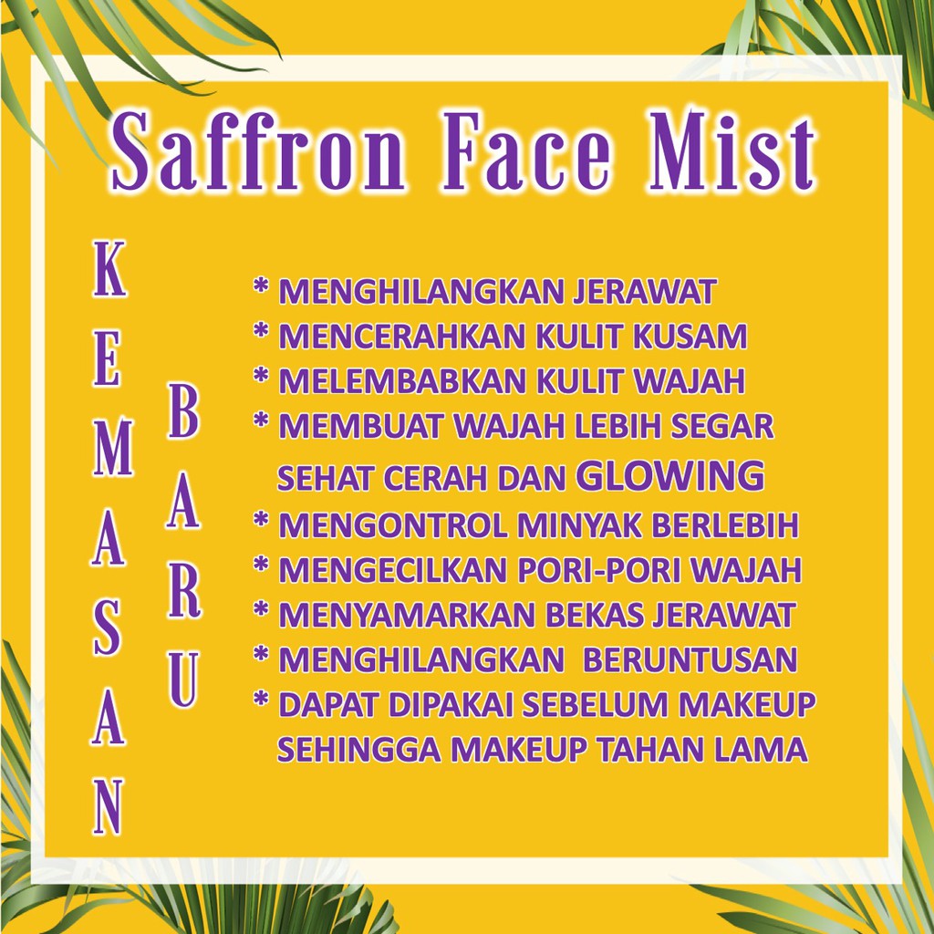 Facemist Safron Ori Safron Face Mist 100ml Saffron Face Mist Super Negin