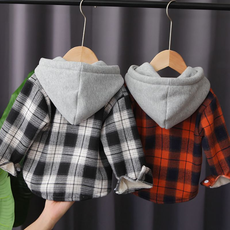 Kemeja  Flanel OSzhKosh 313 katun flanel kotak 1-14 years