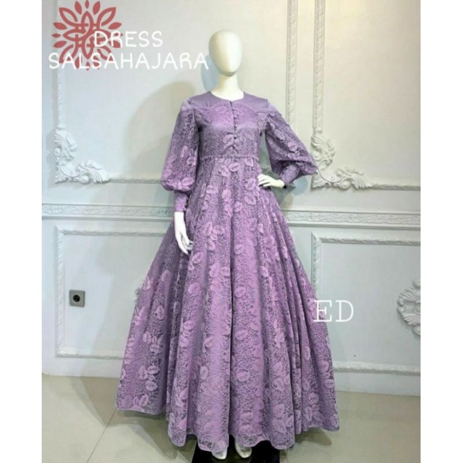 DRESS BRUKAT CANTIK TERBARU 2022 MODIS SALSAHAJARA / GAMIS PESTA TERBARU / GAMIS KONDANGAN / GAMIS P