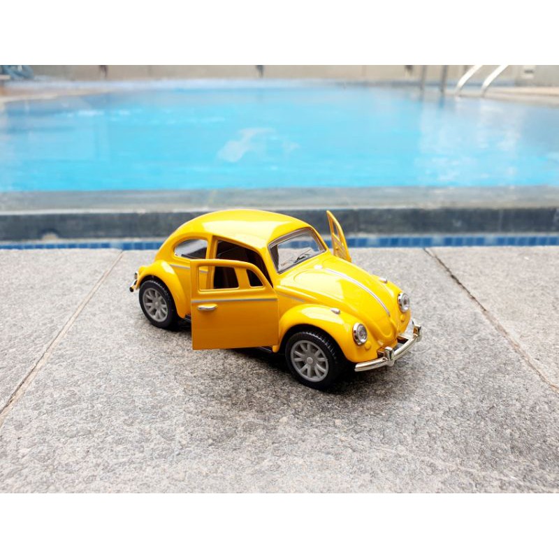 Diecast Mobil Volkswagen Beetle VW Kodok Miniatur Mobil Mainan VW Kombi Pajangan Skala 1:32 Mobil Jadul