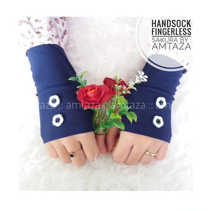 HANDSOCK MANSET TANGAN JEMPOL FINGERLESS KANCING SAKURA 